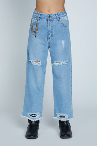 Jeans RUTA con catena color oro