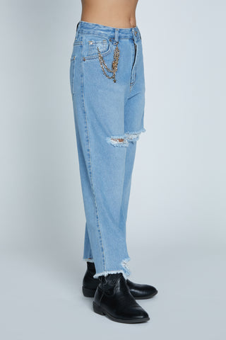 Jeans RUTA con catena color oro