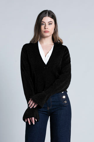 SHOTO short bell-sleeved cardigan