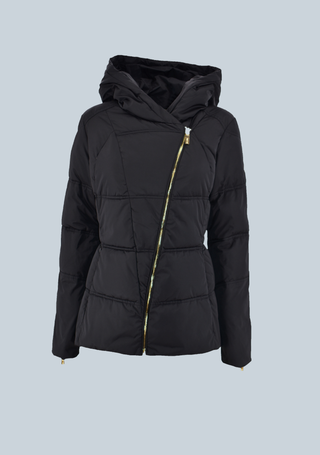 YLET_BIS short down jacket with cross zip and hood