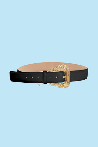 SYRMA belt with faux leather baroque buckle